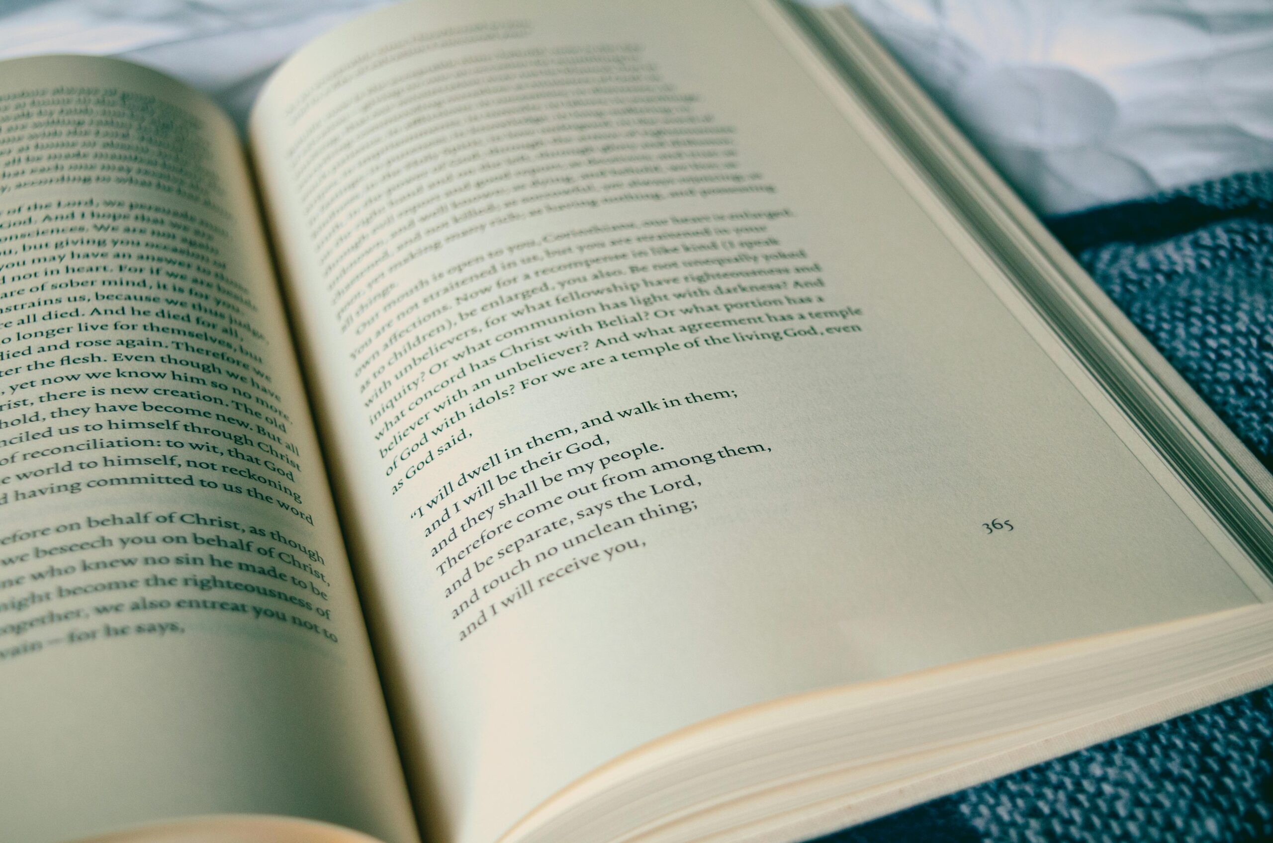 Close-up of an open book with visible text, set against a cozy background, perfect for education themes.